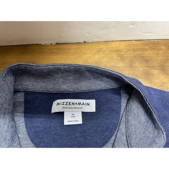 Mizzen + Main Sweater Mens XL Trim Blue 1/4 Zip Pullover Performance Golf - Picture 4 of 8